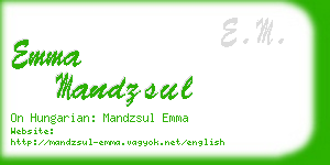 emma mandzsul business card